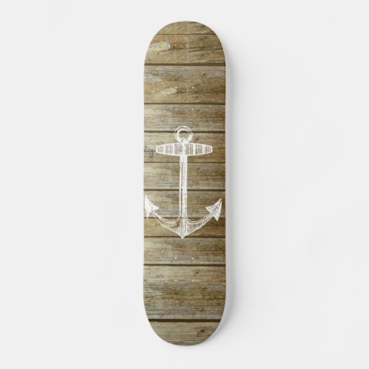 Seeanker auf hölzerner Grafik Skateboard (Vorderseite)