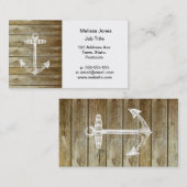 Seeanker auf hölzerner Grafik Visitenkarte (Vorne/Hinten)