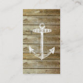 Seeanker auf hölzerner Grafik Visitenkarte (Rückseite)