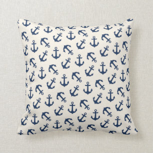 Seeanker-Aweigh Muster-Marine Kissen