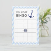 Seeanker-Babyparty-Bingo-Karte Einladung (Stehend Vorderseite)