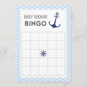 Seeanker-Babyparty-Bingo-Karte Einladung