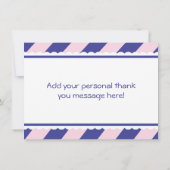 Seeanker-Babyparty danken Ihnen rosa Marine Dankeskarte (Rückseite)