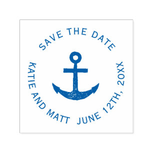 Seeanker-Boot, das Save the Date Briefmarke Permastempel