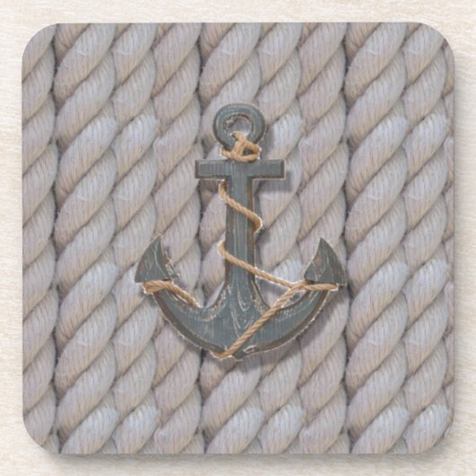 Seeanker des grauen Küstenstrandseils Getränkeuntersetzer (Vorderseite)