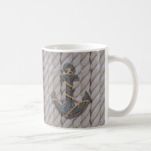 Seeanker des grauen Küstenstrandseils Kaffeetasse