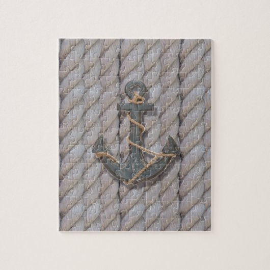 Seeanker des grauen Küstenstrandseils Puzzle (Vertikal)
