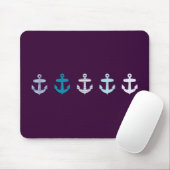 Seeanker-Entwurf - blau/lila Mousepad (Mit Mouse)
