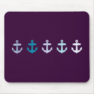 Seeanker-Entwurf - blau/lila Mousepad