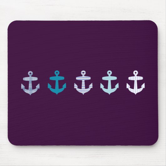 Seeanker-Entwurf - blau/lila Mousepad (Vorne)