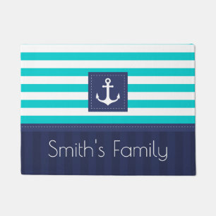 Seeanker-Entwurfs-personalisierter Familienname Fußmatte