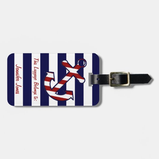 Seeanker-Gepäckanhänger Gepäckanhänger (Vorderseite horizontal)