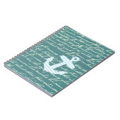 Seeanker im aquamarinen Notizbuch des Türkises Notizblock (Linke Seite)