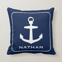 Seeanker-Marine-Blau-Namen-Gewohnheit Kissen