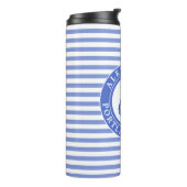 Seeanker-Marine-Blau personalisiert Thermosbecher (Nach links gedreht)