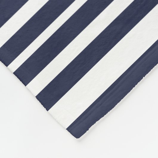 Seeanker-Marine-Blau-u. Weiß-Streifen Fleecedecke (Ecke)