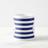 Seeanker-Marine-blaue Streifen-Familienname Kaffeetasse (Mittel)