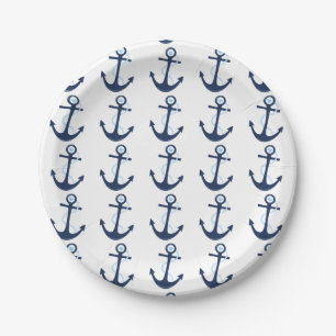 Seeanker-Marine-moderne Jungen-Babyparty-Platte Pappteller