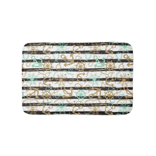 Seeanker-Muster Badematte (Vorderseite)