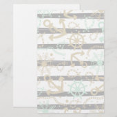 Seeanker-Muster Briefpapier (Vorne/Hinten)