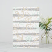 Seeanker-Muster Briefpapier (Stehend Vorderseite)