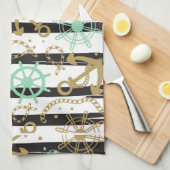 Seeanker-Muster Geschirrtuch (Viertel Falte)