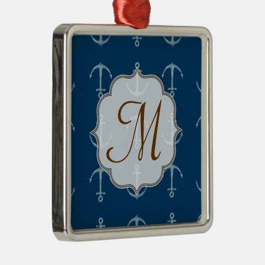 Seeanker-Segel Sai Monogramm-Initialen-Verzierung Silbernes Ornament (Rechts)