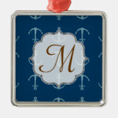 Seeanker-Segel Sai Monogramm-Initialen-Verzierung Silbernes Ornament (Vorne)