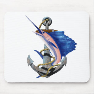 Seeanker-Segelfisch-Fischen Mousepad