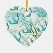 Seeanker-Strand-Ozean-Küsten-Küstenthema Keramikornament (Vorne)