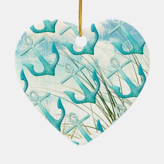 Seeanker-Strand-Ozean-Küsten-Küstenthema Keramikornament (Hinten)