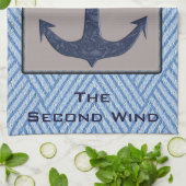 Seeanker-u. Marine-blaue Streifen Geschirrtuch (Gefaltet)