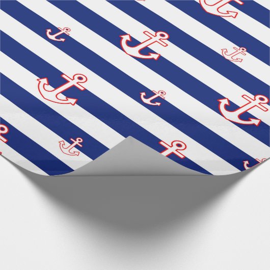 Seeanker u. Streifen Geschenkpapier (Ecke)