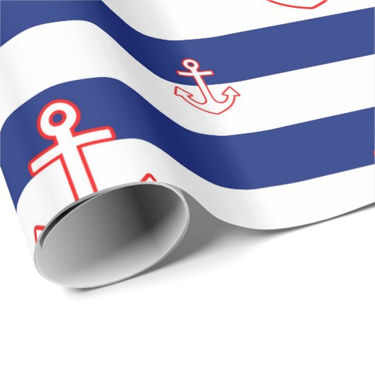 Seeanker u. Streifen Geschenkpapier (Rolleneckpunkt)
