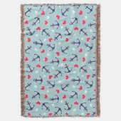 Seeanker und Herz-Muster Decke (Vorderseite Vertikal)