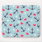 Seeanker und Herz-Muster Mousepad (Vorne)