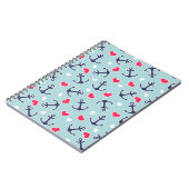 Seeanker und Herz-Muster Notizblock (Linke Seite)