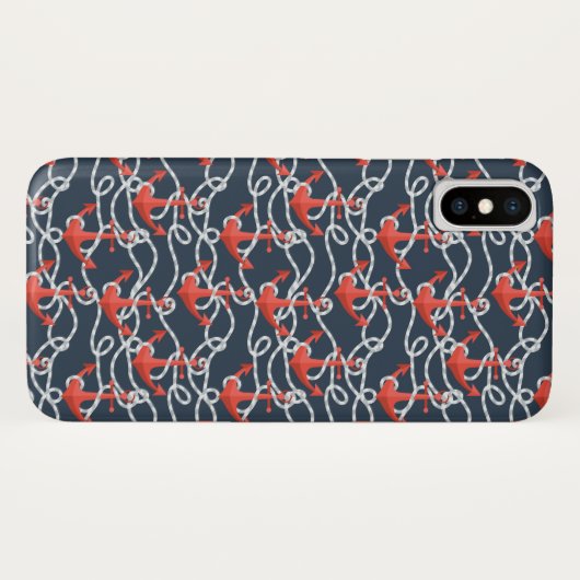 Seeanker und Seil-Muster Case-Mate iPhone Hülle (Rückseite (Horizontal))