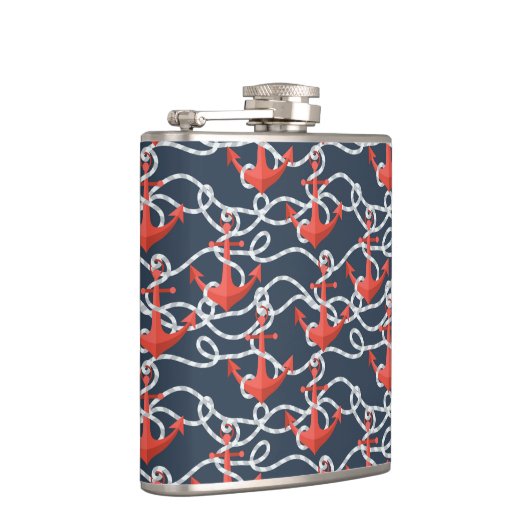 Seeanker und Seil-Muster Flachmann (Rechts)