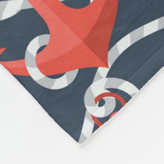 Seeanker und Seil-Muster Fleecedecke (Ecke)