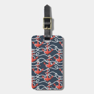 Seeanker und Seil-Muster Gepäckanhänger