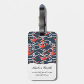 Seeanker und Seil-Muster Gepäckanhänger (Rückseite vertikal)