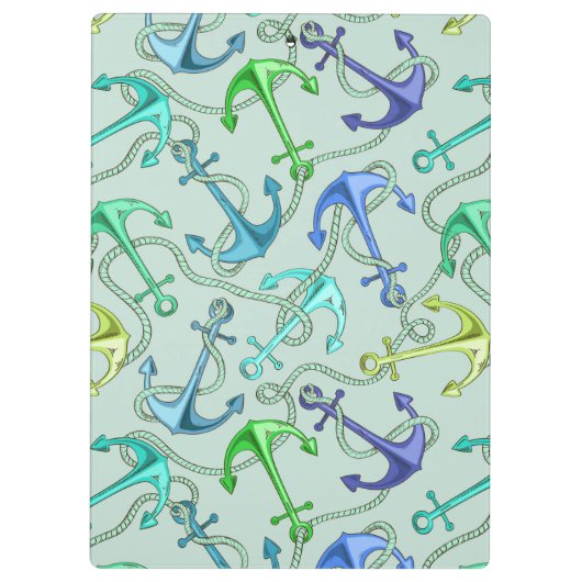 Seeanker und Seil-Muster Klemmbrett (Rückseite)