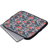 Seeanker und Seil-Muster Laptopschutzhülle (Vorne Knopf)