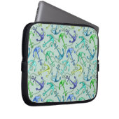 Seeanker und Seil-Muster Laptopschutzhülle (Vorne Rechts)