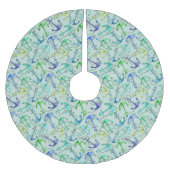 Seeanker und Seil-Muster Polyester Weihnachtsbaumdecke (Vorderseite)