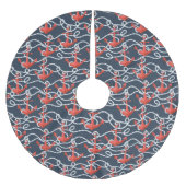 Seeanker und Seil-Muster Polyester Weihnachtsbaumdecke (Vorderseite)