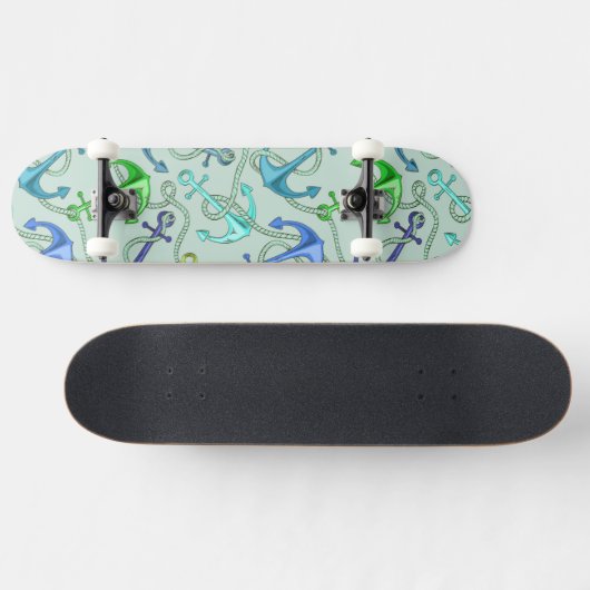 Seeanker und Seil-Muster Skateboard