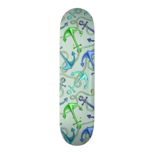 Seeanker und Seil-Muster Skateboard