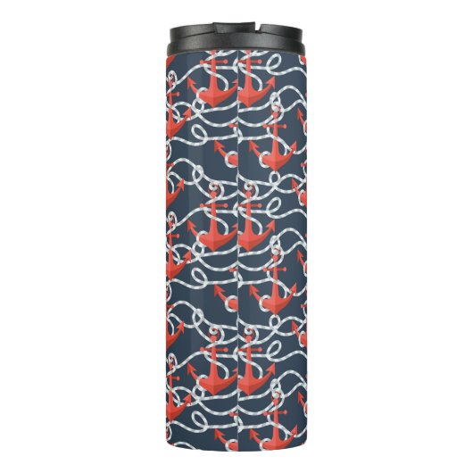 Seeanker und Seil-Muster Thermosbecher (Rückseite)